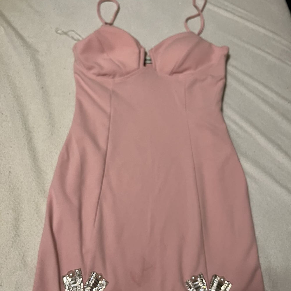 Elegant Pink Dress with Embellishments